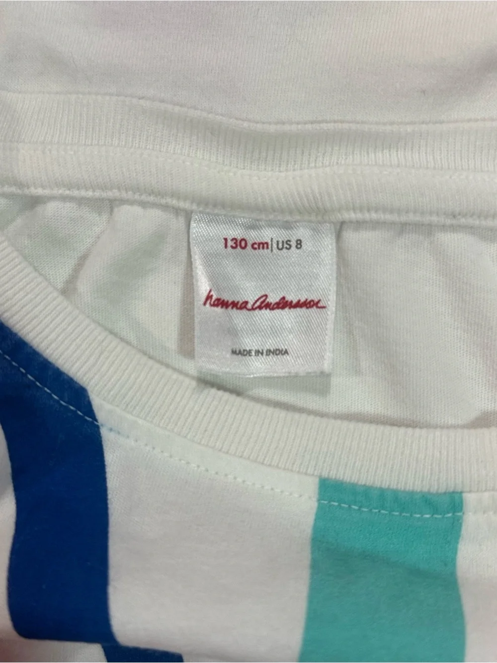 Hanna Andersson Girls Size 8 Rainbow Sunburst Graphic Tee White 100% Cotton - Picture 3 of 4